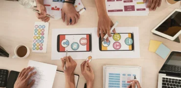 A Developer team working on an Music On-Demand App