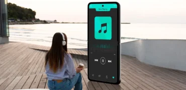 A person using music on Demand app